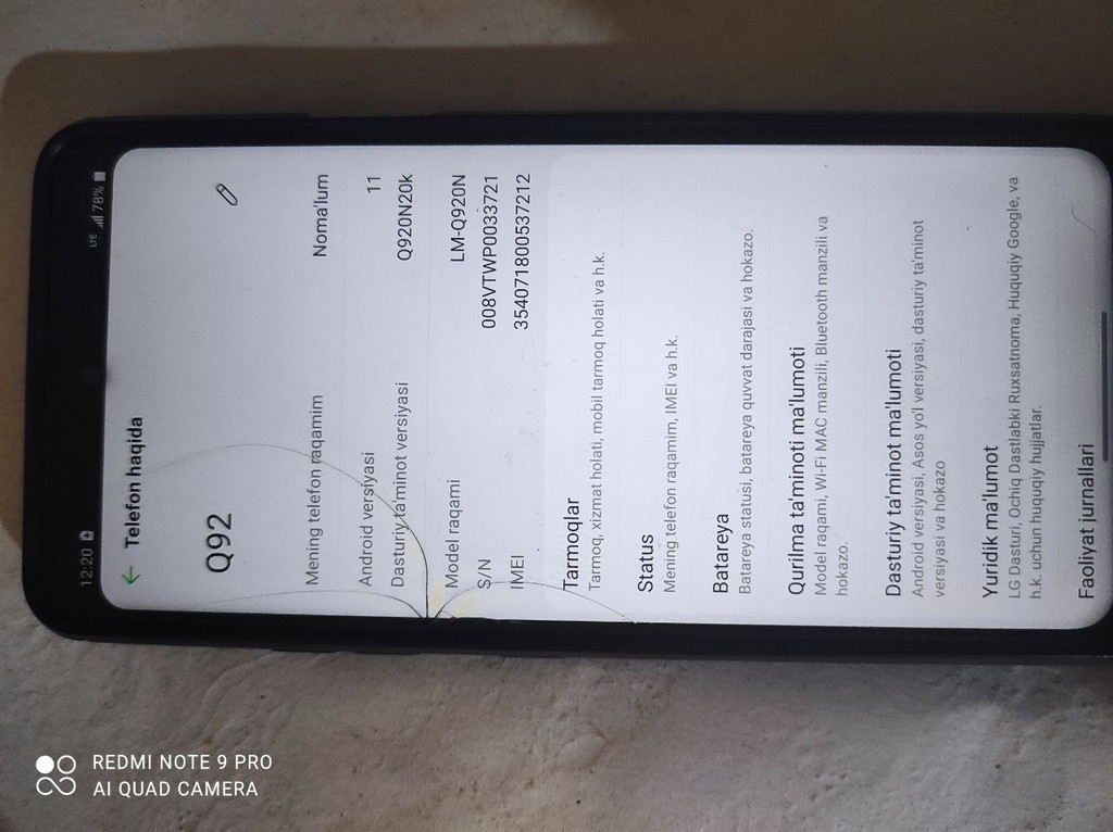 LG Q92 128GB, kamera tiniq, ishlaydi image 3