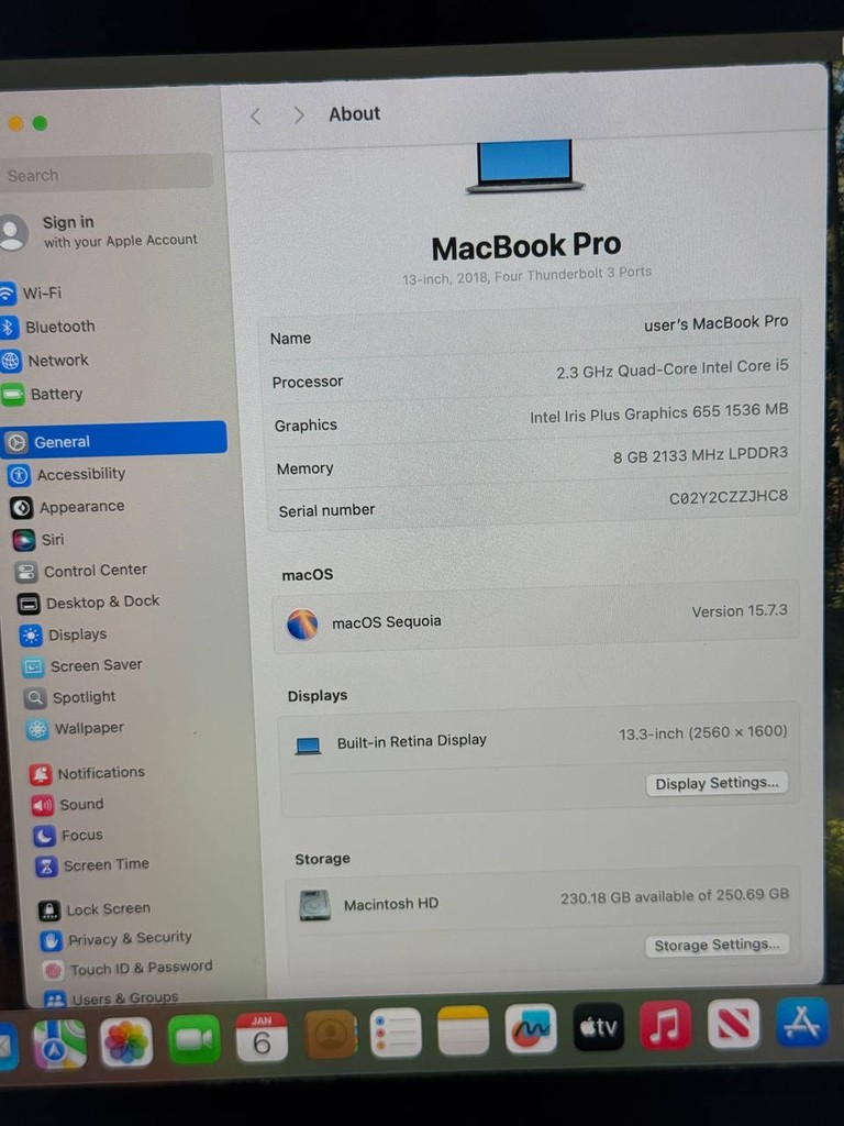 MacBook Pro 2018 — i5, 8GB RAM, 256GB NVMe image 6