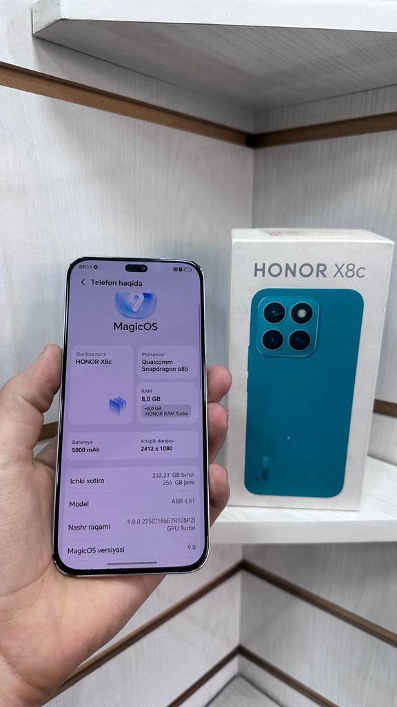 Honor X8c 256GB/8GB, rangi rasmda, korobka bor image 3