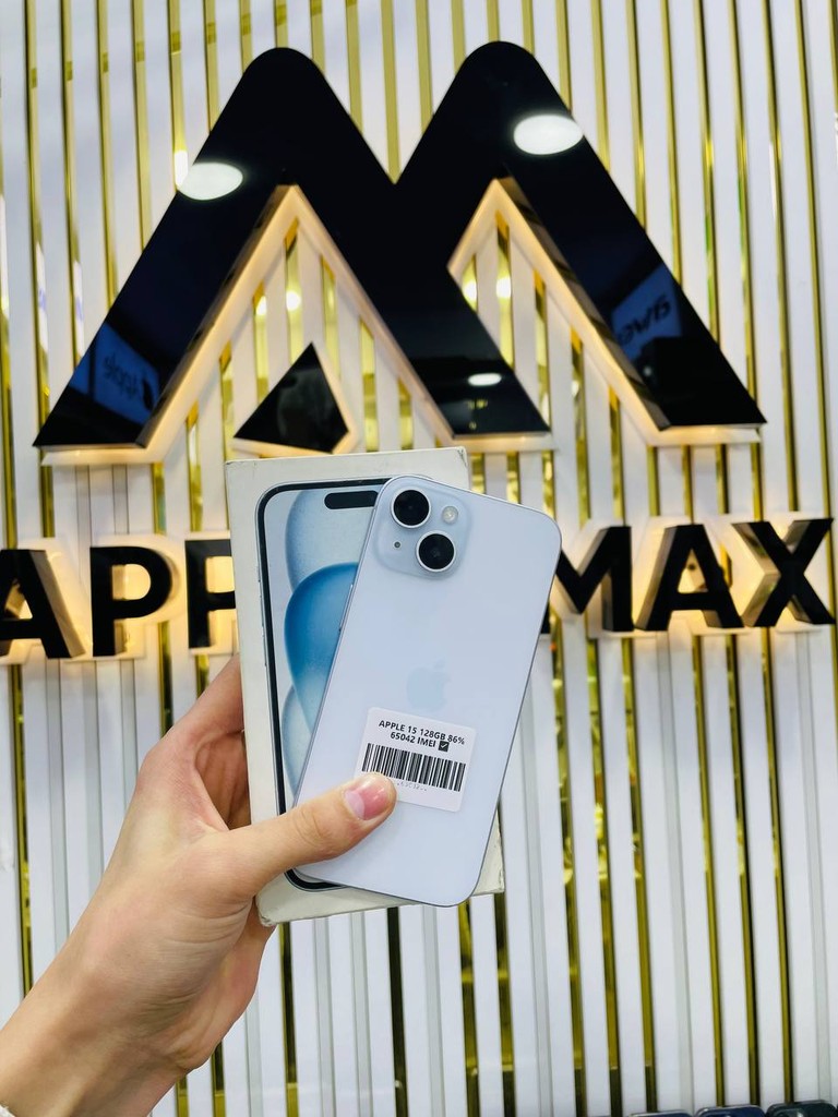 iPhone 15 128GB — Silver, 86% battery, 30 kun garantsiya image 1