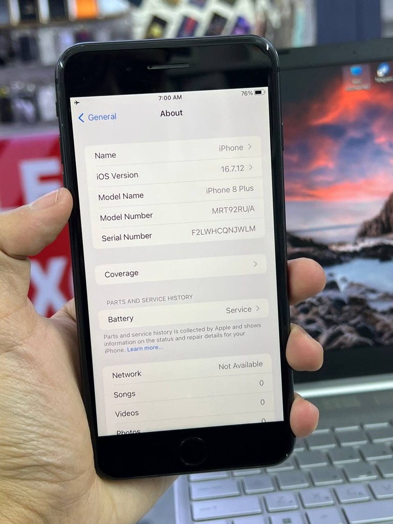 Iphone 8+ 256GB, Face ID, True Tone, 80% zaryad, ideal holat image 2