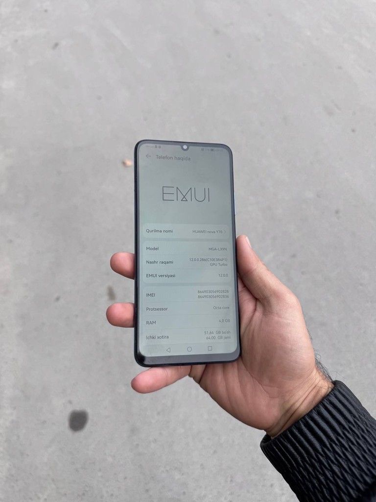 Huawei Nova Y70, 64GB, 6000mAh, ekran almashtirilgan, 2ta chexol image 3