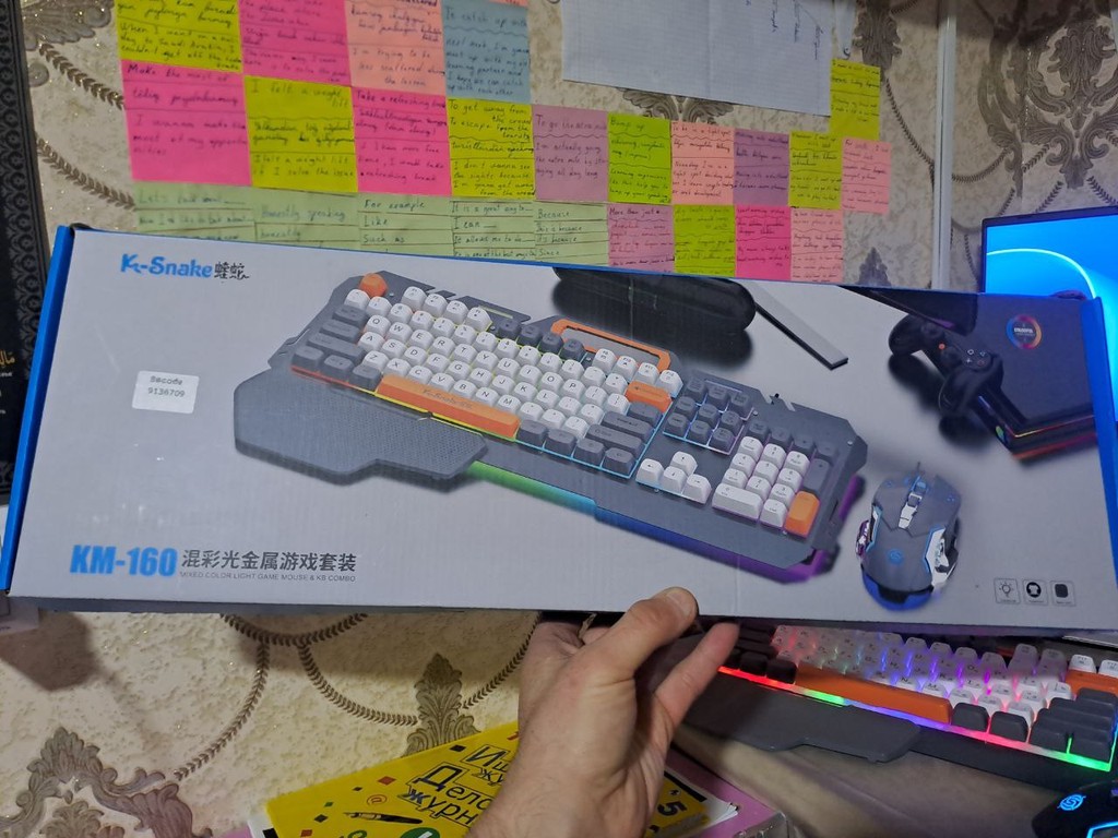 KM-160 Gaming klaviatura, yangi, komplet (sichqoncha bor) image 2