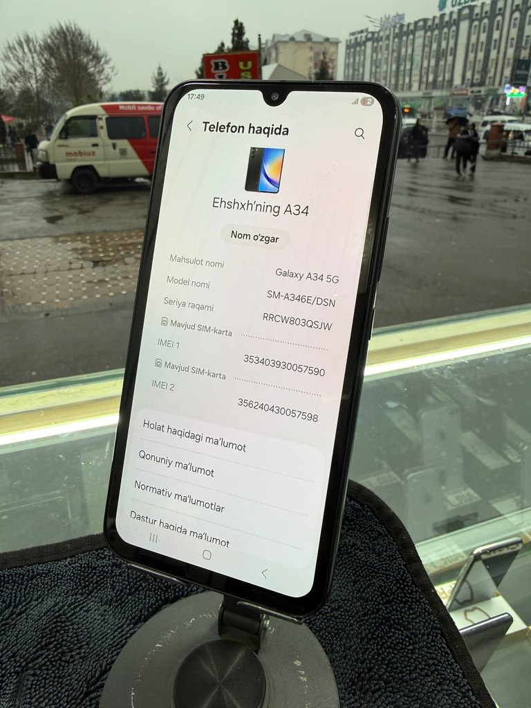 Samsung A34 128GB, 2 SIM, Yaxshi holatda image 1