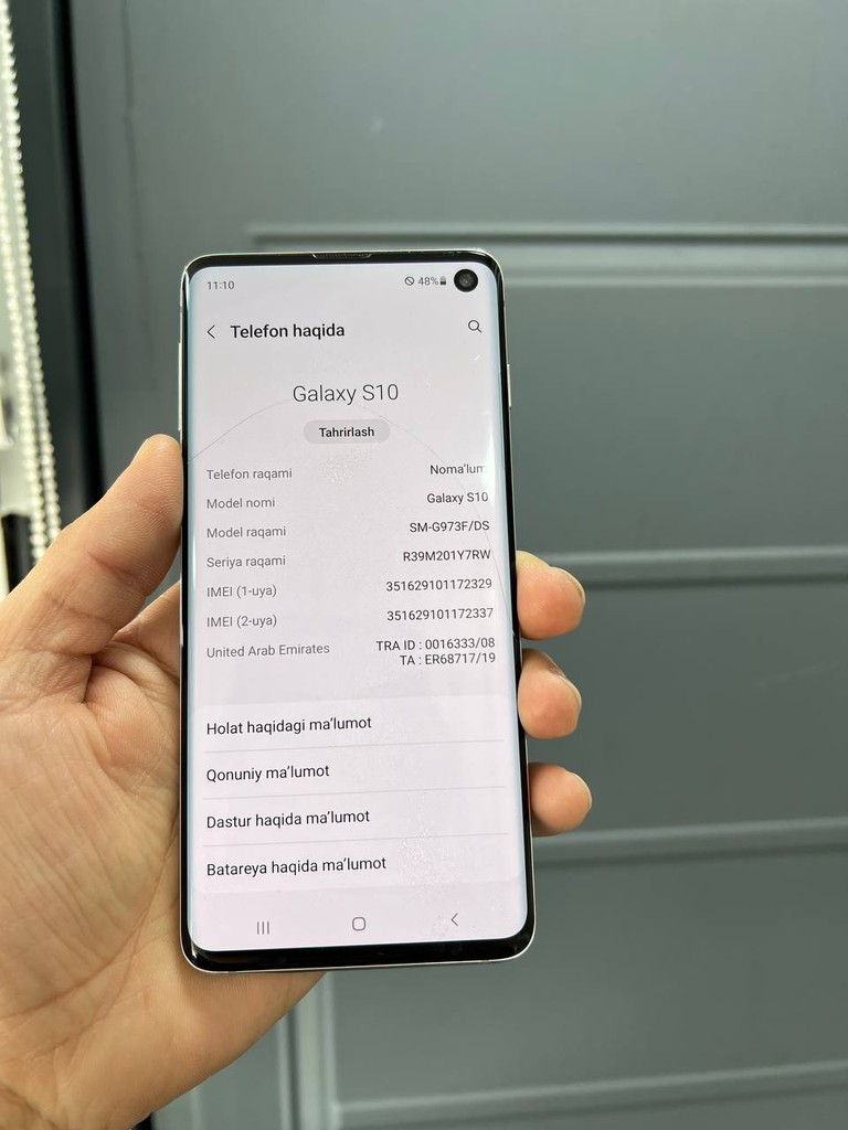 Samsung S10 - 8/128GB, kichik dazi bor image 1