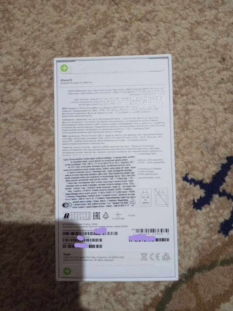 iPhone 15 128GB blue – yangi ochilmagan, komplekt image 1