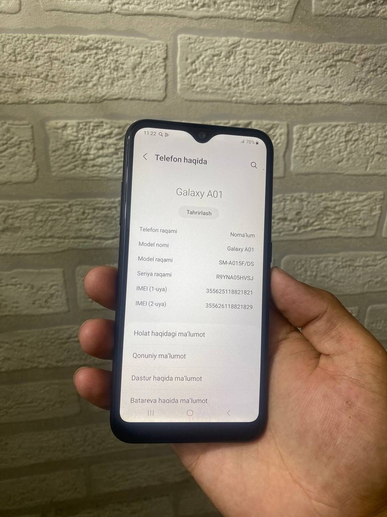 Galaxy A01 - ishlaydi, Wi-Fi ishlaydi, IMEI bloklanmagan image 3