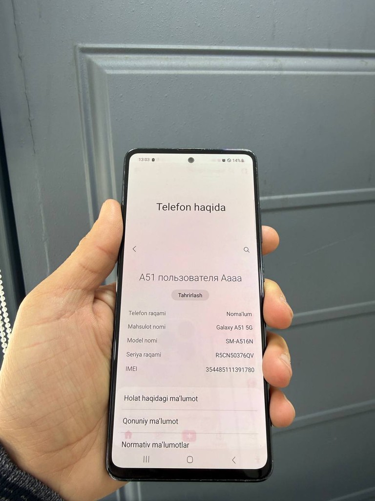 Samsung Galaxy A51 5G - 6/128GB, Yaxshi holatda image 1