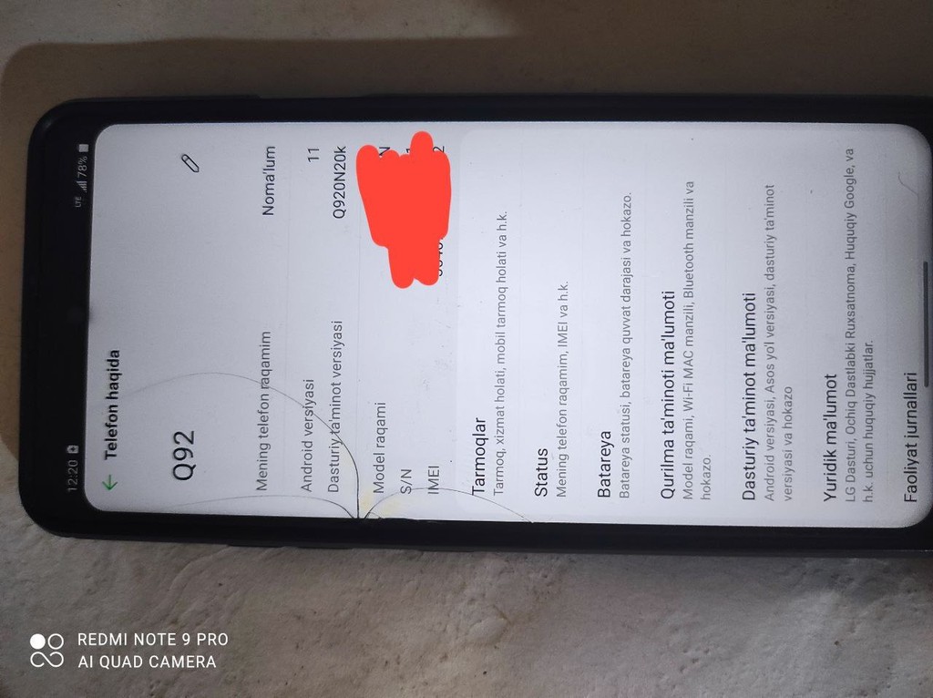 LG Q92 - 128GB, yaxshi holatda, kamera tiniq image 3
