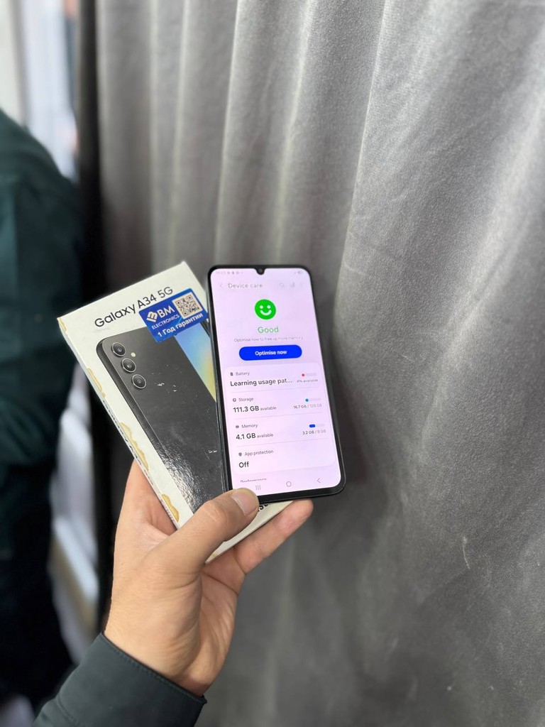 Samsung A34 5G 8/128GB - IMEI tekshirilgan, 1 hafta garantiya image 2