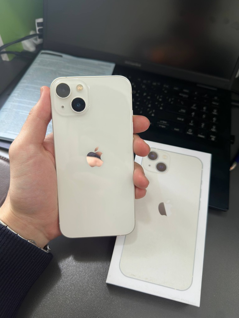 iPhone 13, 128GB, 2 SIM, 91% batareya, oq image 2