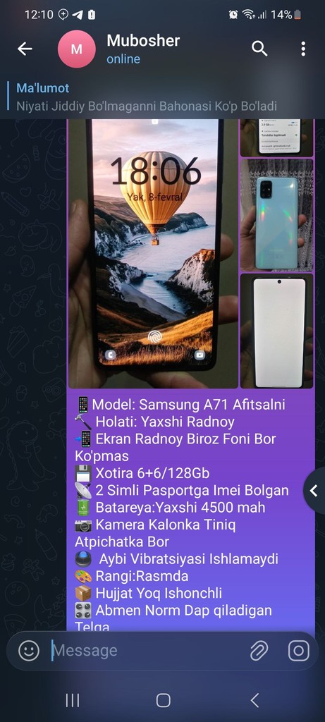 Telefon — sotuv (ma'lumotlar yo'q) image 2