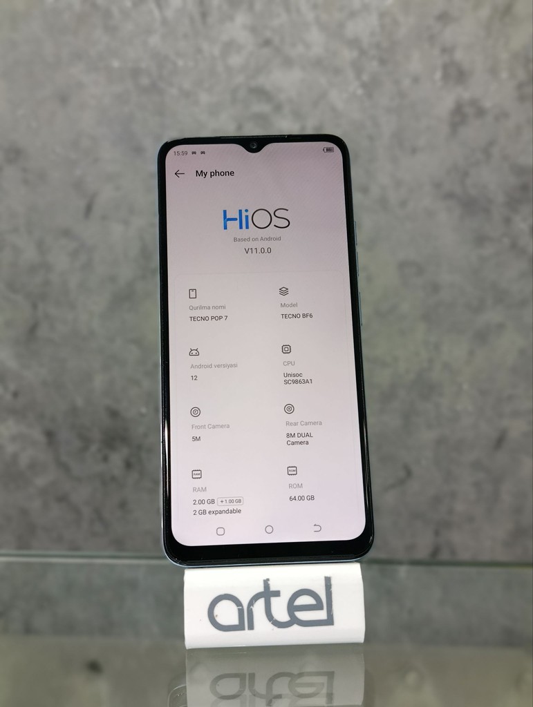 Tecno Pop 7, 64 GB, 2 SIM, ideal holatda image 2
